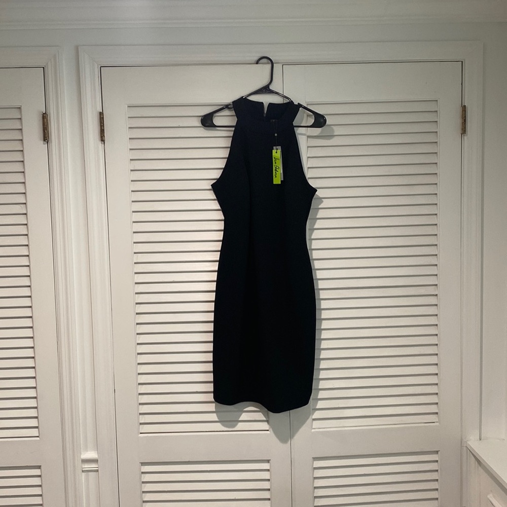 SAM EDELMAN HALTER SHEATH MIDI DRESS